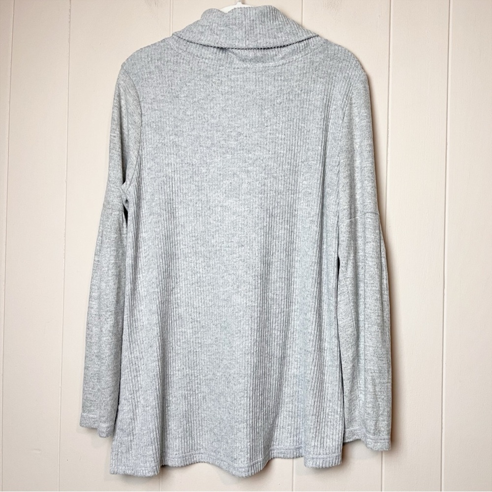 Anthropologie Saturday Sunday Cowl Neck Sweater Medium‎ gray gold metallic cozy - Picture 6 of 11